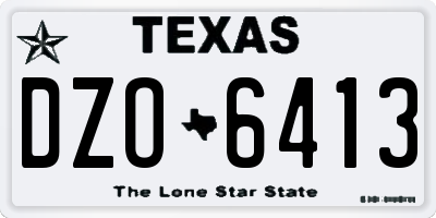 TX license plate DZO6413