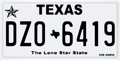TX license plate DZO6419