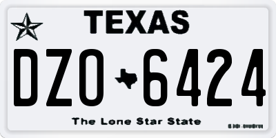 TX license plate DZO6424