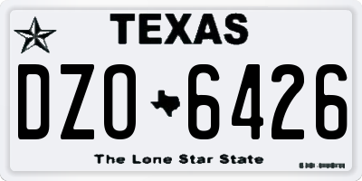 TX license plate DZO6426