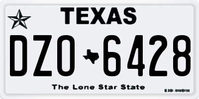 TX license plate DZO6428