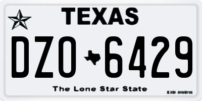 TX license plate DZO6429