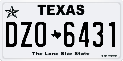 TX license plate DZO6431