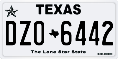 TX license plate DZO6442