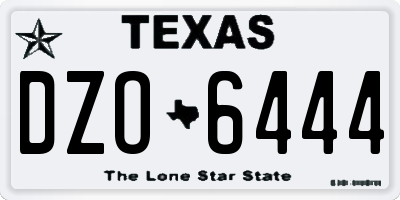 TX license plate DZO6444