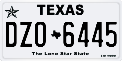 TX license plate DZO6445