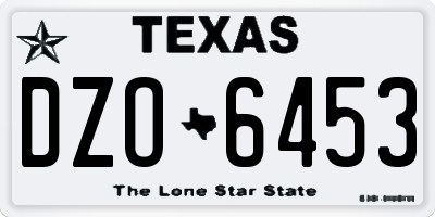TX license plate DZO6453