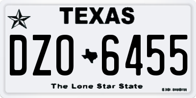 TX license plate DZO6455