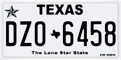 TX license plate DZO6458