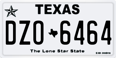 TX license plate DZO6464