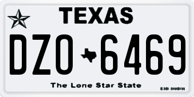 TX license plate DZO6469