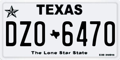 TX license plate DZO6470