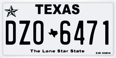TX license plate DZO6471