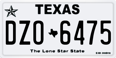 TX license plate DZO6475
