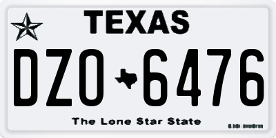 TX license plate DZO6476