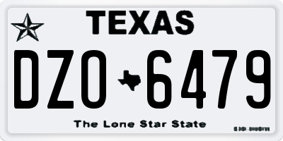 TX license plate DZO6479