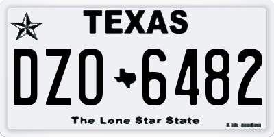 TX license plate DZO6482