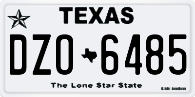 TX license plate DZO6485