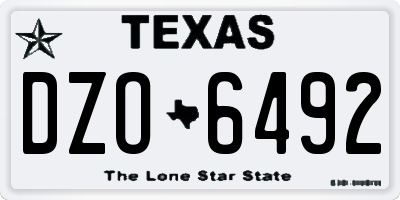 TX license plate DZO6492