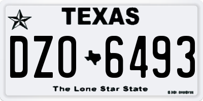 TX license plate DZO6493