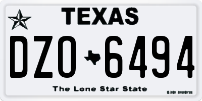 TX license plate DZO6494