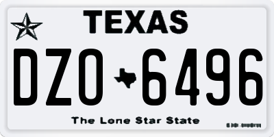 TX license plate DZO6496