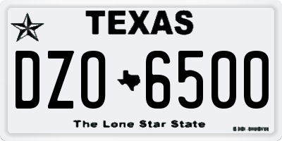 TX license plate DZO6500