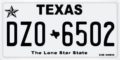 TX license plate DZO6502