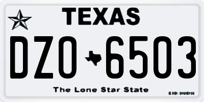 TX license plate DZO6503