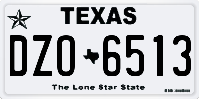TX license plate DZO6513