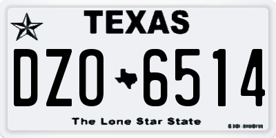 TX license plate DZO6514