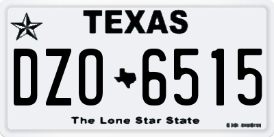 TX license plate DZO6515