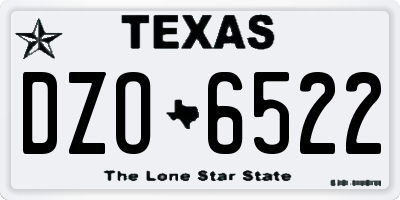 TX license plate DZO6522