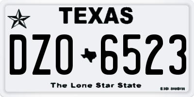 TX license plate DZO6523
