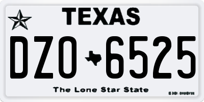 TX license plate DZO6525
