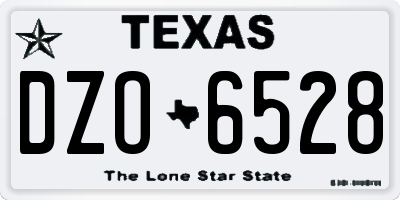 TX license plate DZO6528
