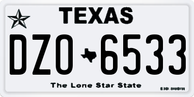 TX license plate DZO6533