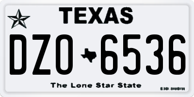 TX license plate DZO6536