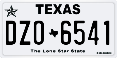 TX license plate DZO6541