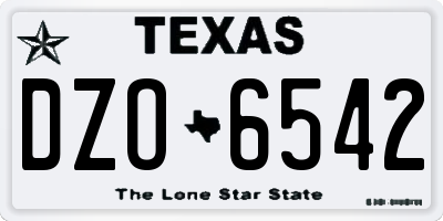 TX license plate DZO6542