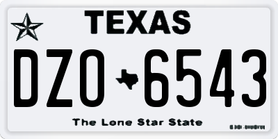 TX license plate DZO6543