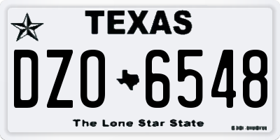 TX license plate DZO6548