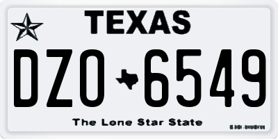 TX license plate DZO6549
