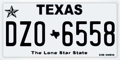 TX license plate DZO6558
