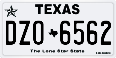 TX license plate DZO6562
