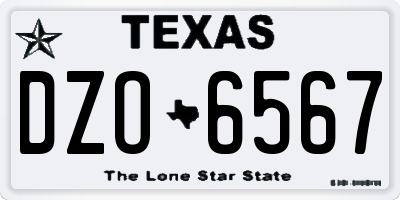 TX license plate DZO6567