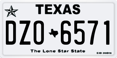 TX license plate DZO6571