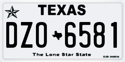 TX license plate DZO6581