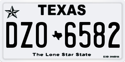 TX license plate DZO6582