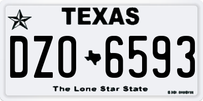 TX license plate DZO6593